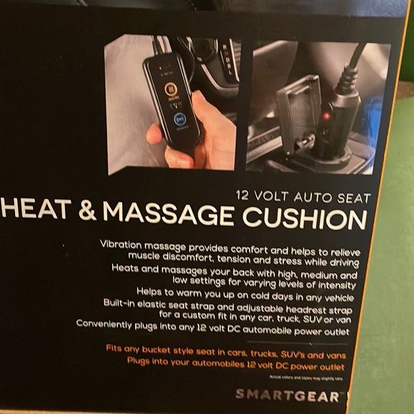 NIB 12 Volt Auto Seat Heat & Massage Cushion to put in vehicle while you drive - Picture 6 of 7